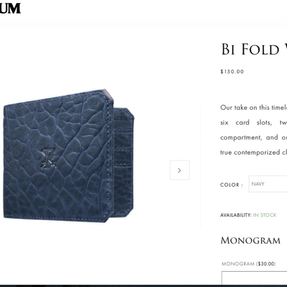 Parabellum Navy Bison Leather Bi Fold Wallet NIB - Picture 7 of 7